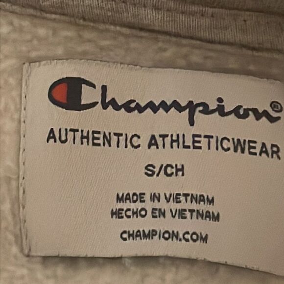 NWOT Small Champion two tone gray 1/4 zip long sleeve pockets hooded sweater top - Picture 12 of 14